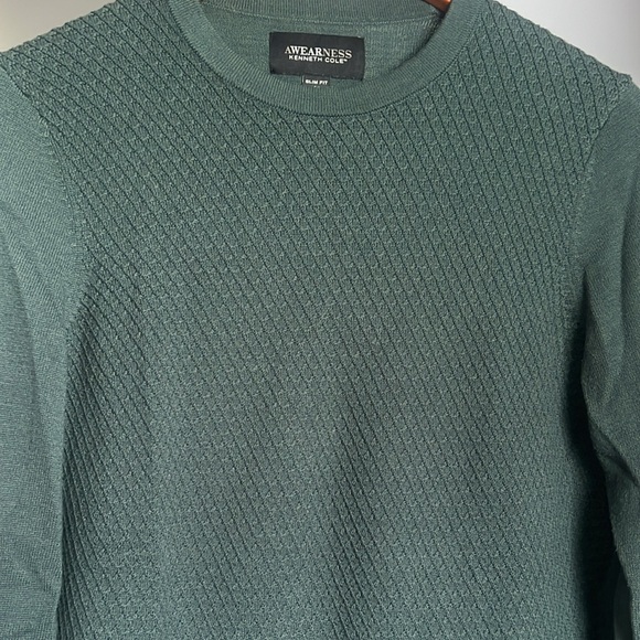 Classic Kenneth Cole Medium Green Sweater - Slim Fit - Picture 1 of 5